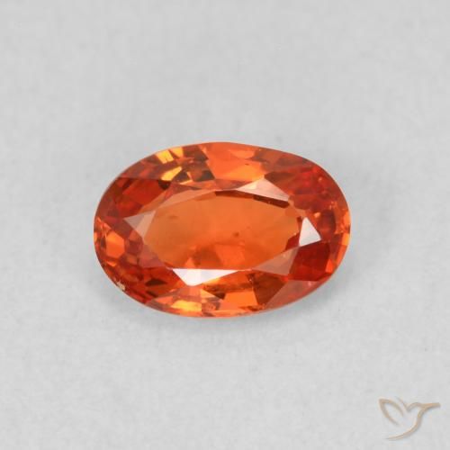 0.54ct طبيعي برتقالى محمر زفير, بيضوي, قليلا جدا