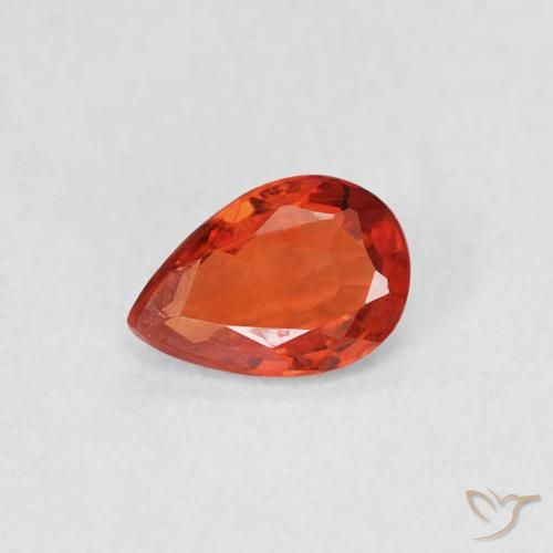 0.46ct طبيعي أحمر متوسط زفير, شكل الكمثرى, VVS-VS