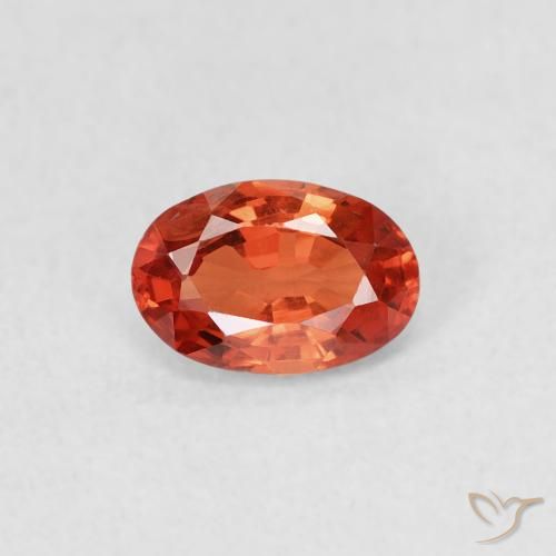 0.64ct طبيعي أحمر قرمزى لامع زفير, بيضوي, VVS-VS
