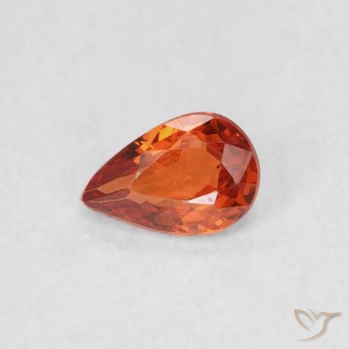 0.39ct طبيعي برتقالى محمر زفير, شكل الكمثرى, VVS-VS