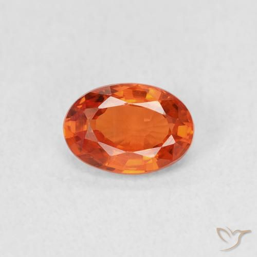 0.69ct طبيعي برتقالى محمر زفير, بيضوي, قليلا جدا