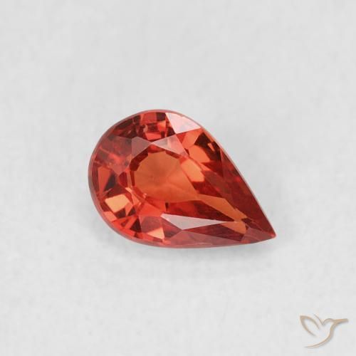 0.51ct طبيعي أحمر كثيف زفير, شكل الكمثرى, VVS-VS
