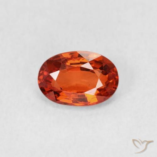 0.68ct طبيعي برتقالى محمر زفير, بيضوي, VVS-VS