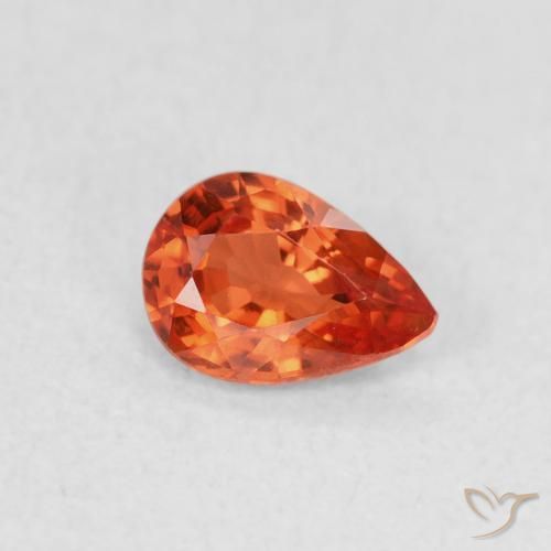 0.47ct طبيعي أحمر كثيف زفير, شكل الكمثرى, VVS-VS