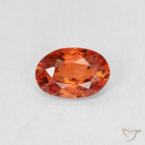 0.58ct طبيعي برتقالى محمر زفير, بيضوي, VVS