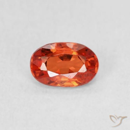 0.65ct طبيعي برتقالى محمر زفير, بيضوي, VVS