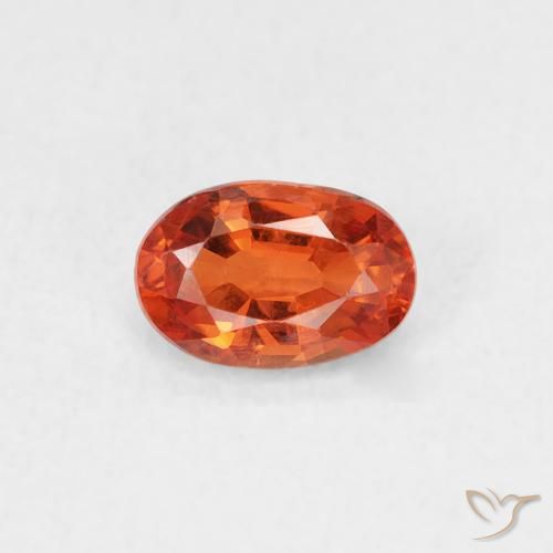 0.59ct طبيعي برتقالى محمر زفير, بيضوي, قليلا جدا