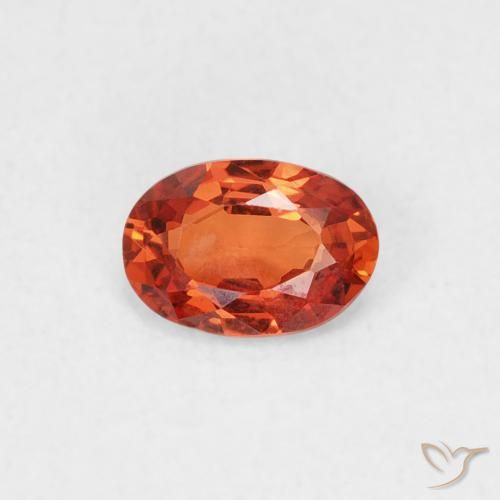 0.49ct طبيعي برتقالى محمر زفير, بيضوي, VVS-VS
