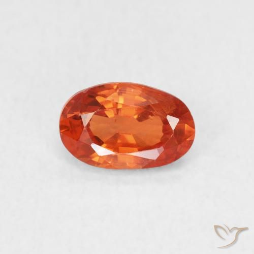 0.62ct طبيعي برتقالى كهرمانى زفير, بيضوي, قليلا جدا
