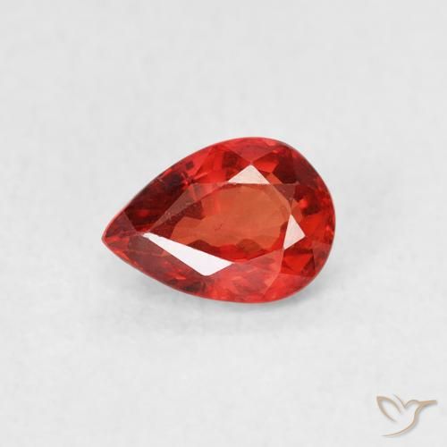 0.63ct طبيعي برتقالى متوسط زفير, شكل الكمثرى, قليلا جدا