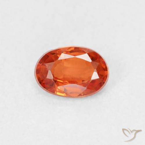 0.52ct طبيعي برتقالى محمر زفير, بيضوي, قليلا جدا