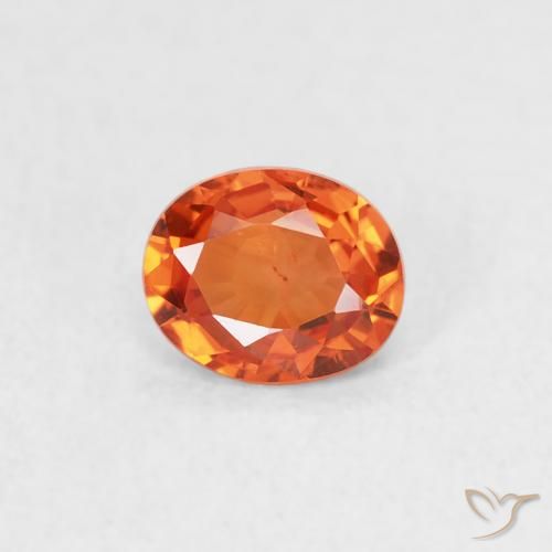0.49ct طبيعي برتقالى نارى زفير, بيضوي, قليلا جدا, Photo A