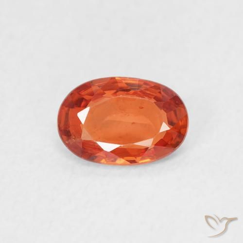 0.55ct طبيعي برتقالى محمر زفير, بيضوي, قليلا جدا