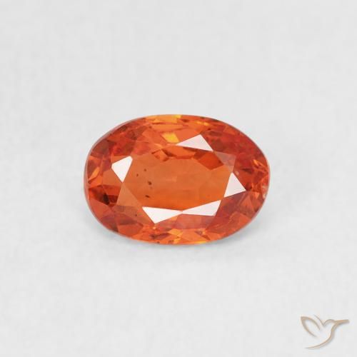 0.59ct طبيعي برتقالى محمر زفير, بيضوي, قليلا جدا