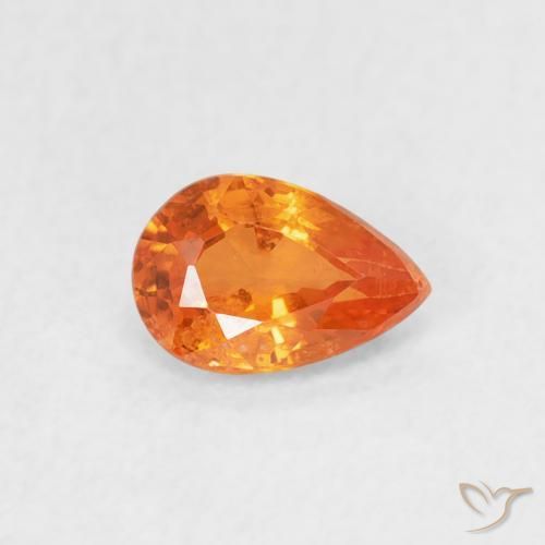 0.54ct طبيعي برتقالي زاهى زفير, شكل الكمثرى, قليلا جدا