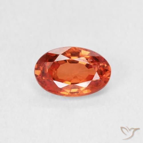 0.66ct طبيعي برتقالى محمر زفير, بيضوي, قليلا جدا
