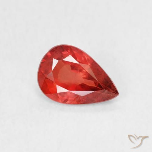 0.48ct طبيعي أحمر قرمزى لامع زفير, شكل الكمثرى, قليلا جدا