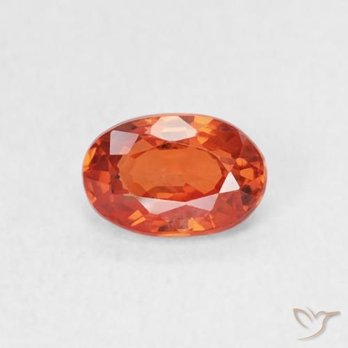 0.77ct طبيعي برتقالى محمر زفير, بيضوي, قليلا جدا