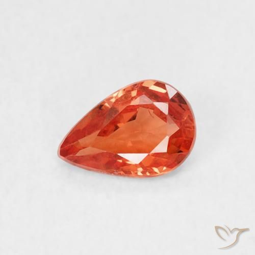 0.44ct طبيعي برتقالى نارى زفير, شكل الكمثرى, قليلا جدا
