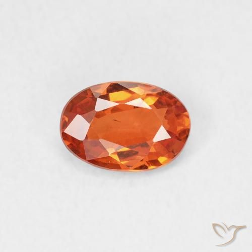 0.52ct طبيعي برتقالى كهرمانى زفير, بيضوي, VVS-VS