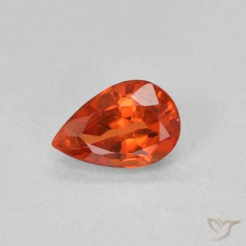 0.52ct طبيعي برتقالى محمر زفير, شكل الكمثرى, VVS-VS