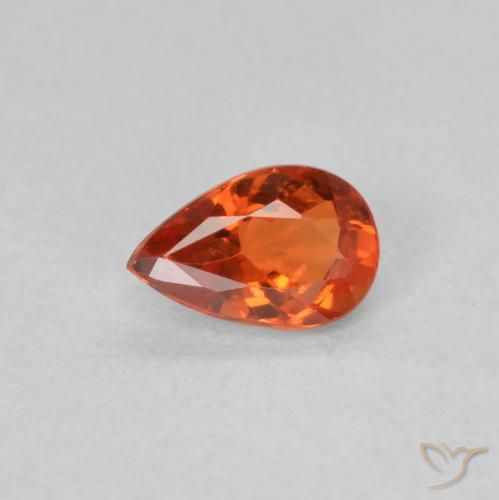0.46ct طبيعي برتقالى محمر زفير, شكل الكمثرى, VVS-VS