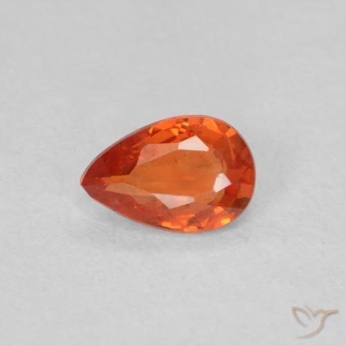 0.40ct طبيعي برتقالى محمر زفير, شكل الكمثرى, قليلا جدا