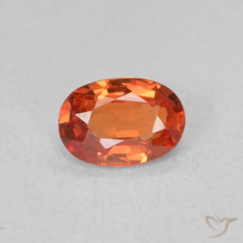 0.54ct طبيعي برتقالى محمر زفير, بيضوي, قليلا جدا