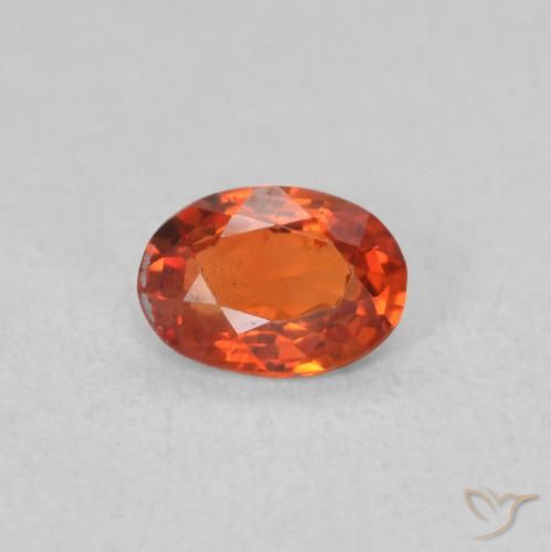 0.48ct طبيعي برتقالى محمر زفير, بيضوي, قليلا جدا