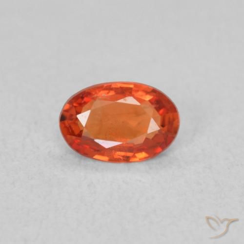 0.41ct طبيعي برتقالى محمر زفير, بيضوي, VVS-VS