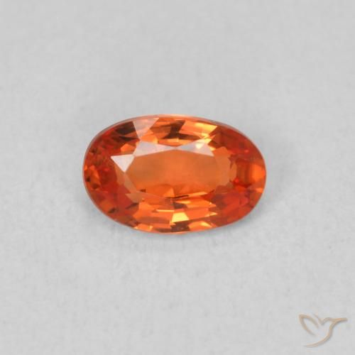 0.53ct طبيعي برتقالى محمر زفير, بيضوي, VVS-VS