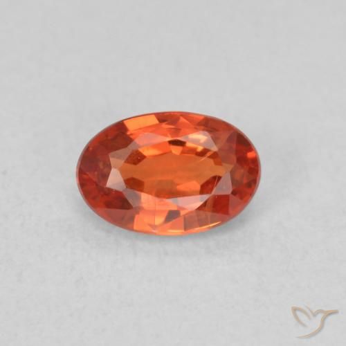 0.71ct طبيعي برتقالى محمر زفير, بيضوي, قليلا جدا