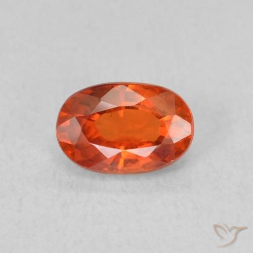 0.75ct طبيعي برتقالى محمر زفير, بيضوي, قليلا جدا