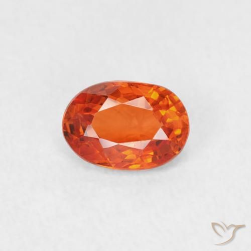 0.59ct طبيعي برتقالى نارى زفير, بيضوي, VVS