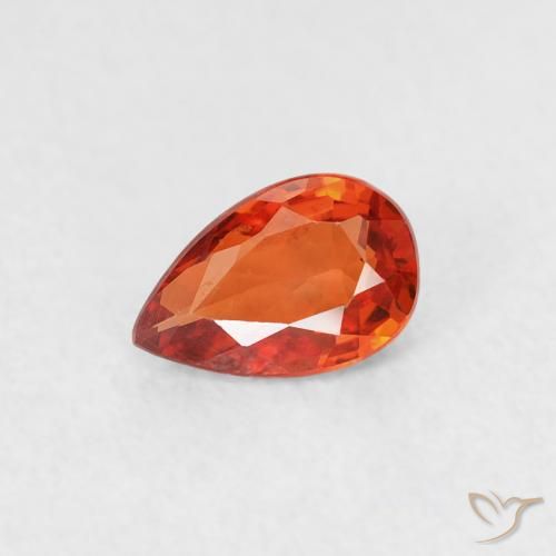 0.49ct طبيعي برتقالى محمر زفير, شكل الكمثرى, VVS