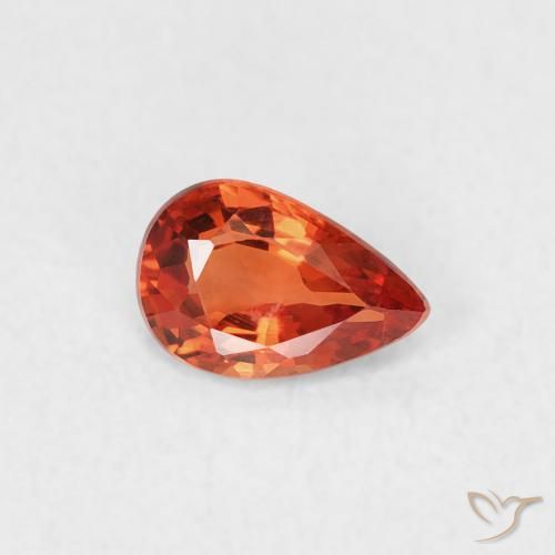0.39ct طبيعي برتقالى محمر زفير, شكل الكمثرى, VVS