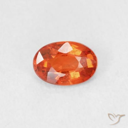 0.53ct طبيعي برتقالى محمر زفير, بيضوي, VVS