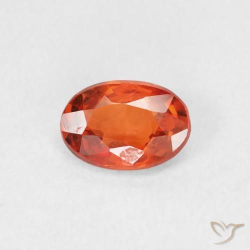 0.53ct طبيعي برتقالى محمر زفير, بيضوي, VVS