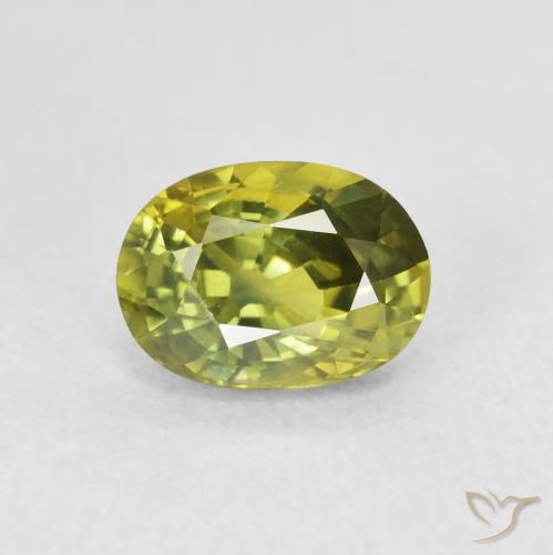2.04ct طبيعي أخضر مصفر زفير, بيضوي, VVS-VS