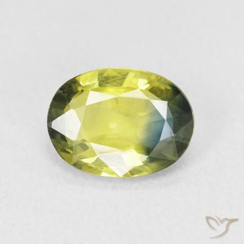 1.83ct طبيعي أصفر أخضر زفير, بيضوي, VVS-VS