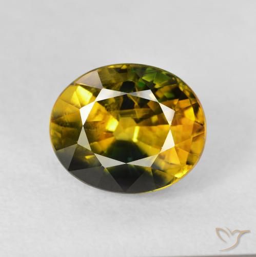 3.24ct طبيعي متعدد الألوان زفير, بيضوي, قليلا جدا