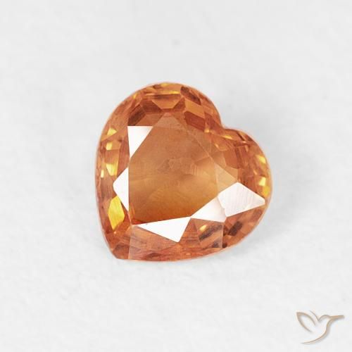 0.41ct طبيعي برتقالى كهرمانى زفير, قلب, VVS-VS