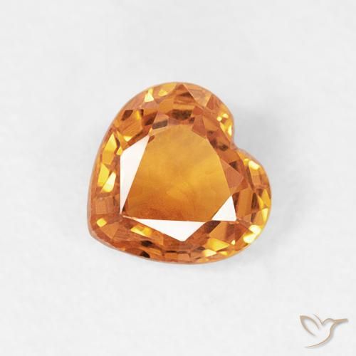 0.43ct طبيعي برتقالى متوسط زفير, قلب, VVS-VS