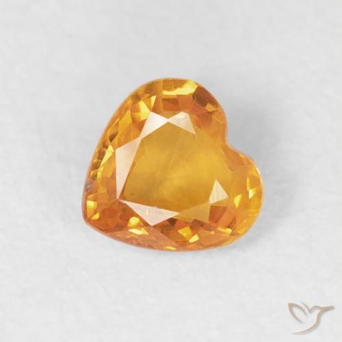 0.44ct طبيعي برتقالى متوسط زفير, قلب, VVS-VS