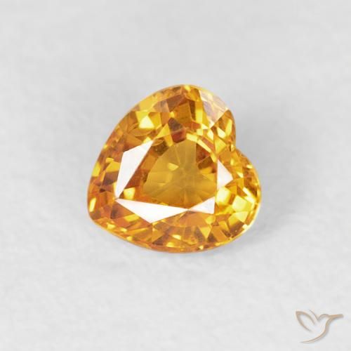 0.40ct طبيعي ذهبى-برتقالى زفير, قلب, VVS-VS