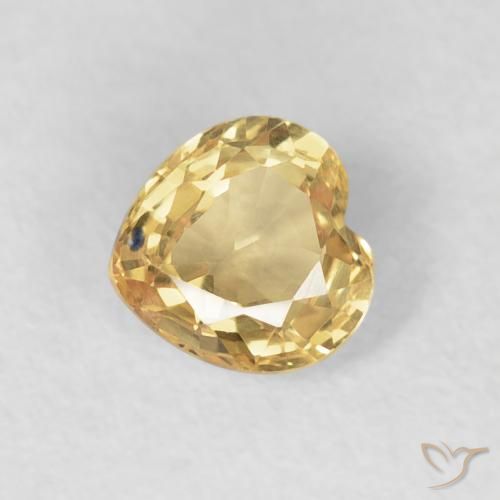 0.47ct طبيعي أصفر فاتح زفير, قلب, VVS