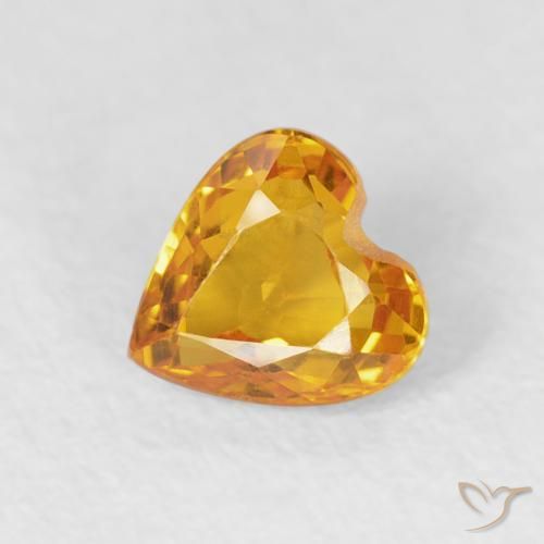 0.51ct طبيعي Medium Light-Orange زفير, قلب, VVS-VS