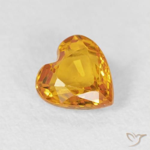 زفير Medium Light-Orange طبيعي، قلب، 0.51 قيراط، VVS-VS