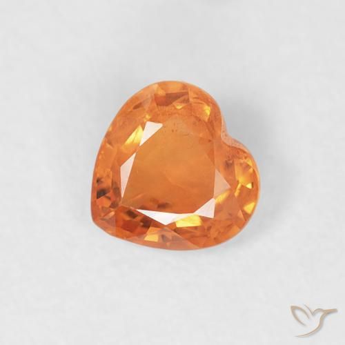 0.43ct طبيعي برتقالي زاهى زفير, قلب, قليلا جدا