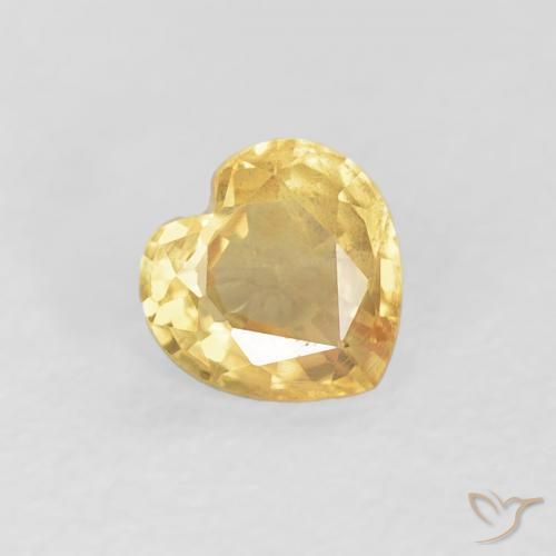 0.44ct طبيعي ذهبى متوسط زفير, قلب, قليلا جدا